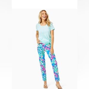 LILLY PULITZER CORSO PANT, PUNDY BLUE, ISLE BE BACK GOLF, size 10 like new
